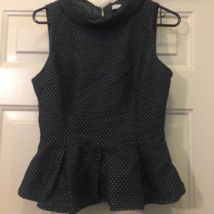 Forever 21 Black and Silver Sparkling Peplum Top with Back Zipper